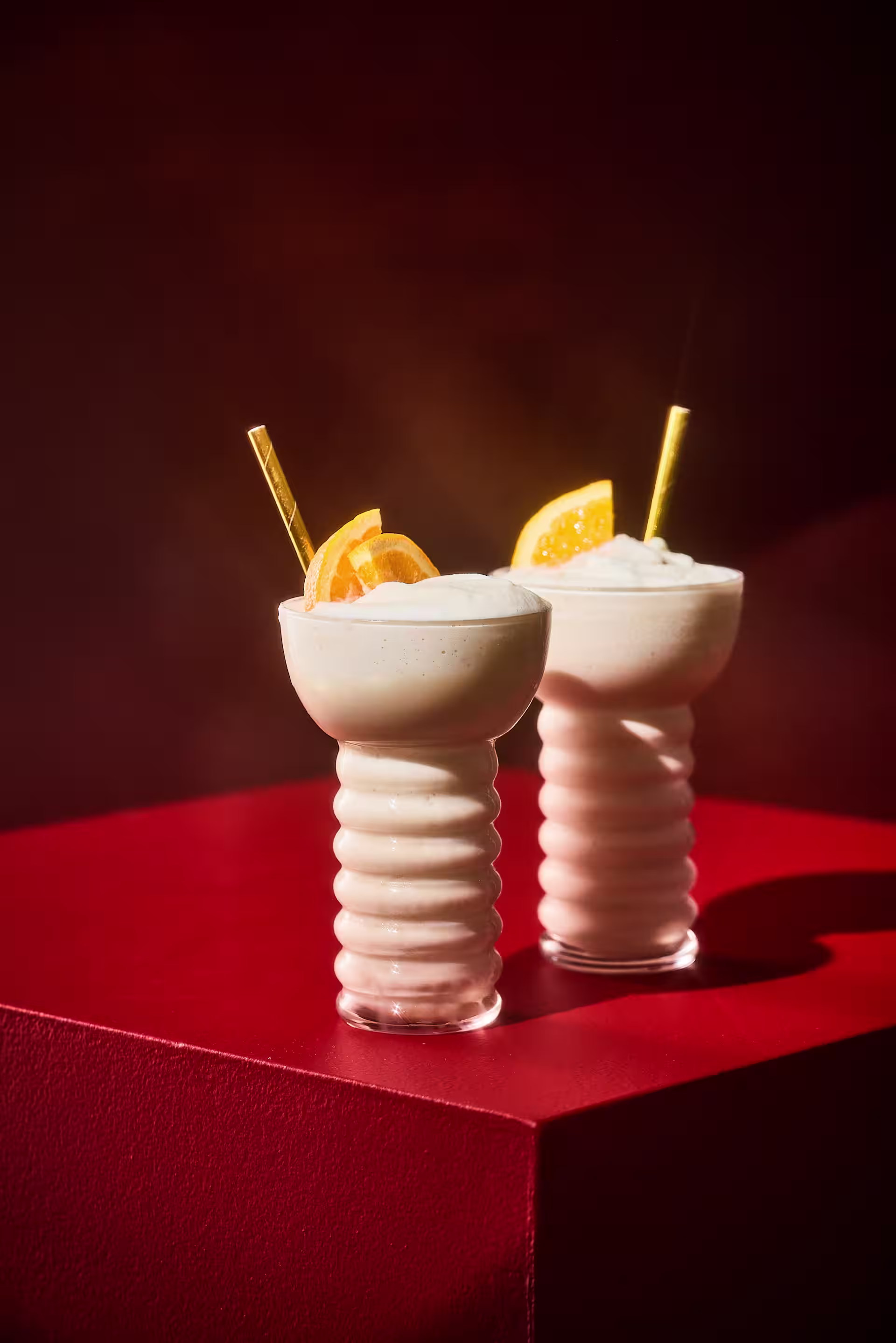 Baileys Frozen Orange Creamsicle with two glasses