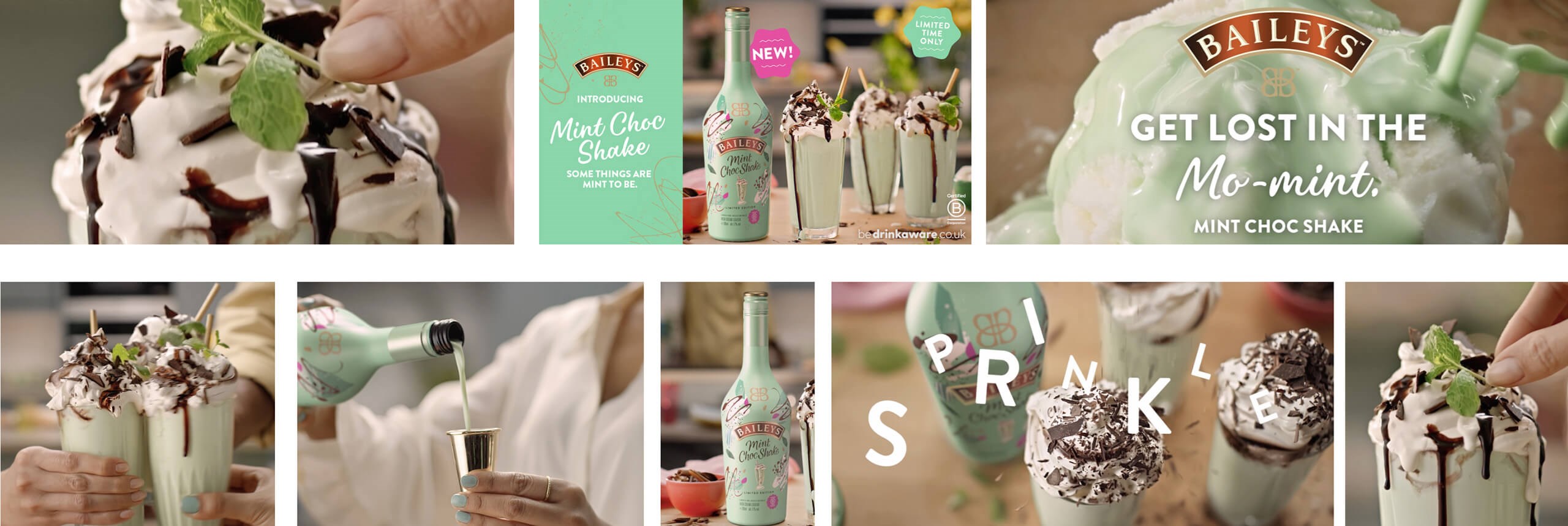 Collage of images of Mint Chocolate Shakes