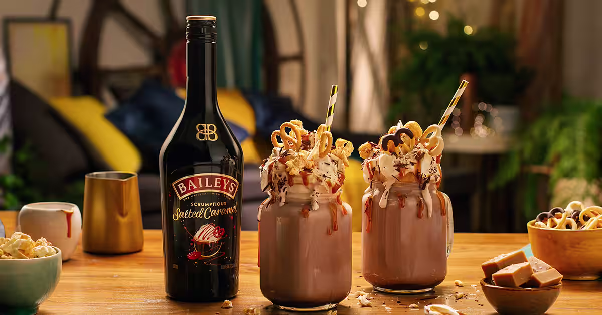 This Baileys Hot Chocolate is a creamy, indulgent treat with Baileys Salted Caramel Irish Cream, topped with whipped cream and caramel drizzle. 