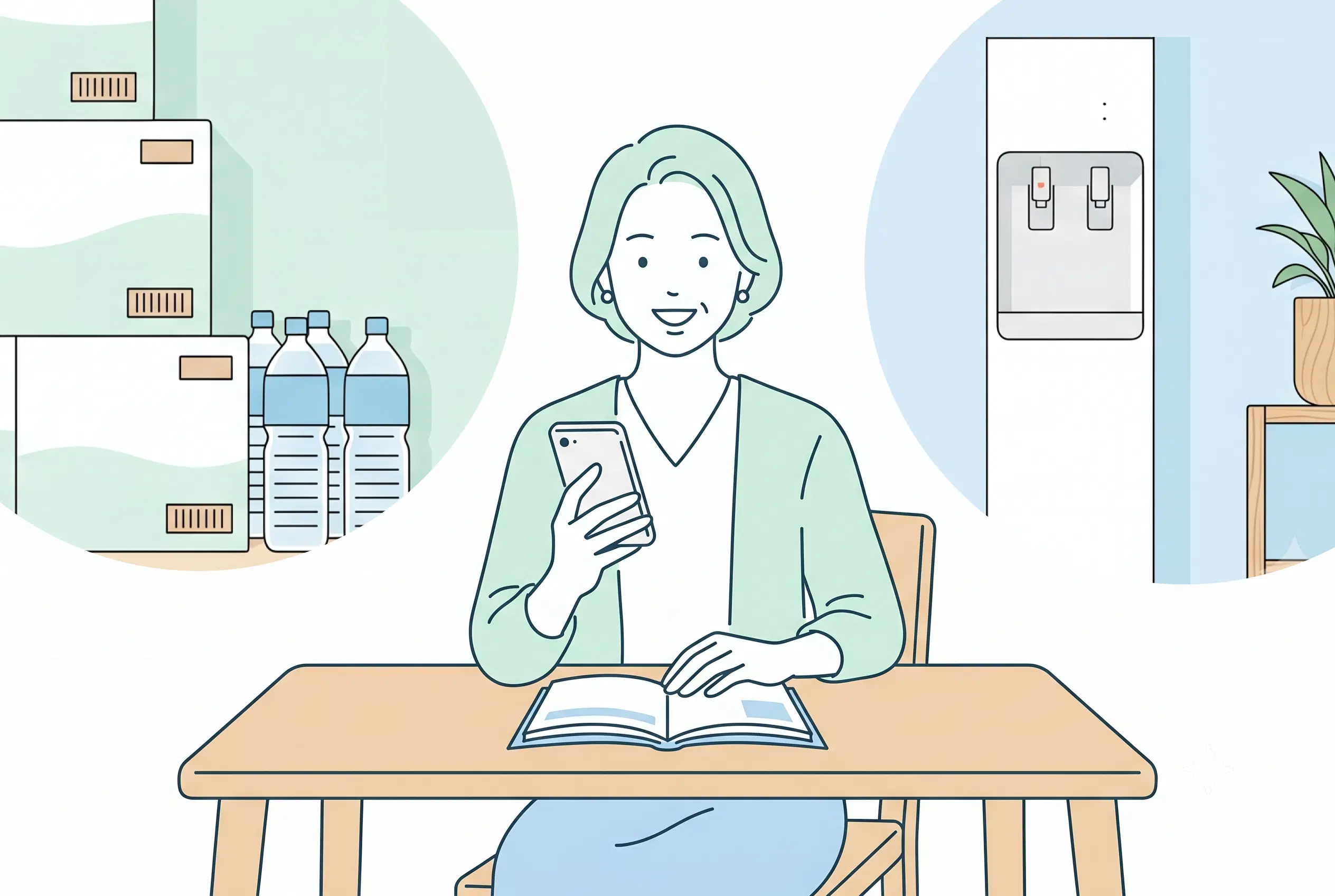 料金と手間のバランスを比較して納得する女性