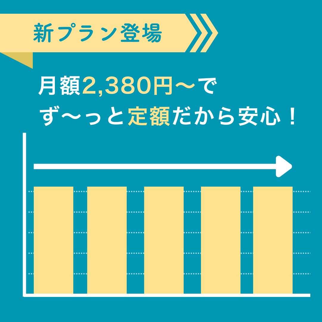 月額2,380円で定額だからたっぷりお水が使える