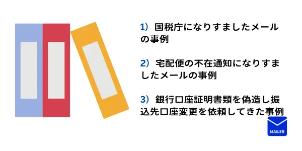 なりすましメールの被害例