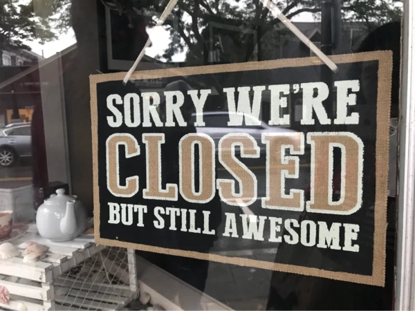 Sorry we're closed