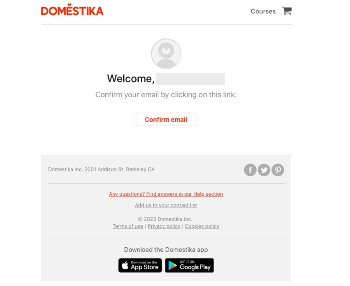 domestika double opt in