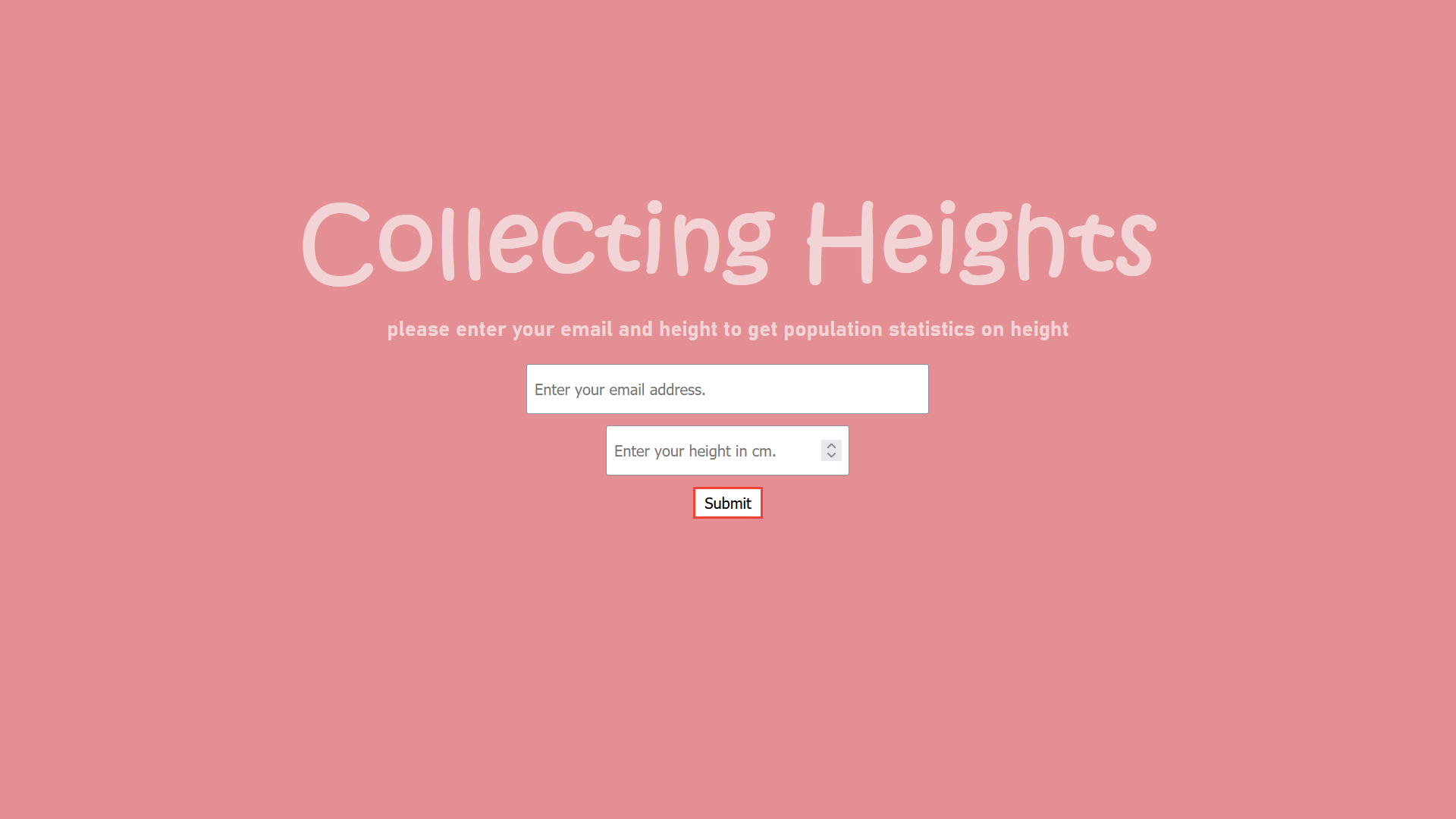 Height Data Collector Home Page