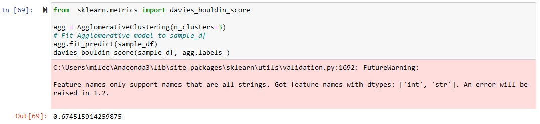 Jeopardy! Clues Clustering - Agglomerative Clustering Davies-Bouldin Index