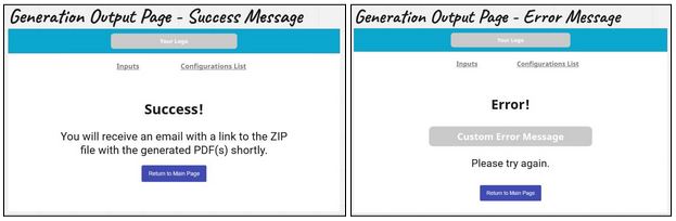 Benevity PDF Generator - Wireframe: Generation Output