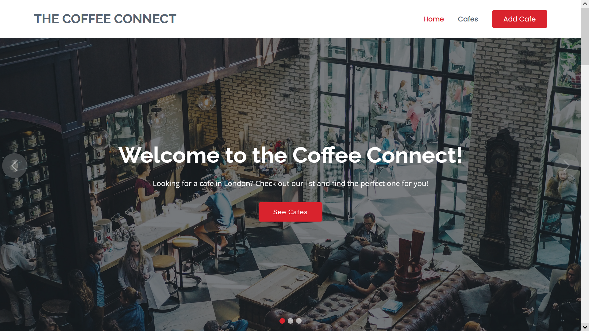 Coffee Connect Home Page