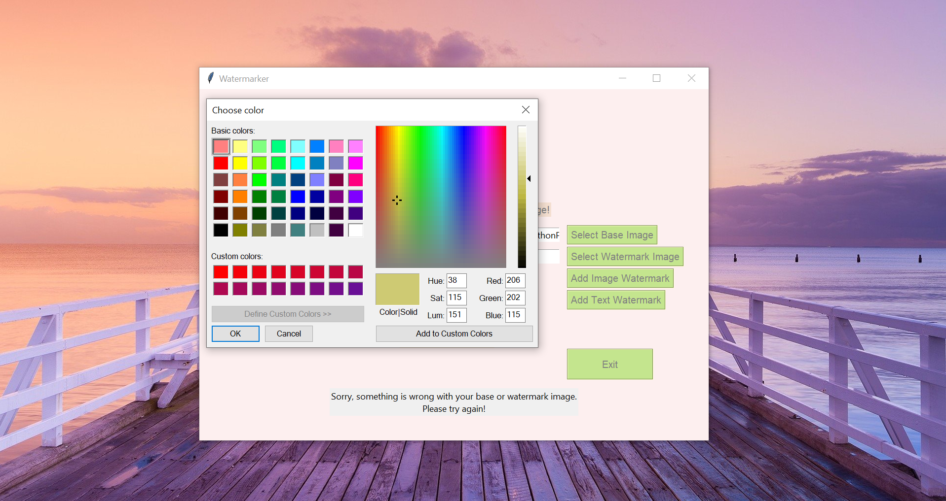 Watermarker Colour Picker