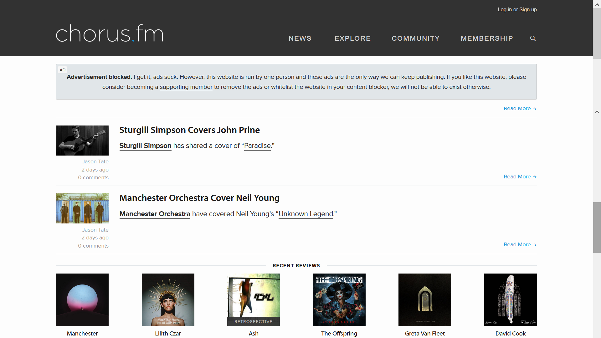 chorus.fm blog page template