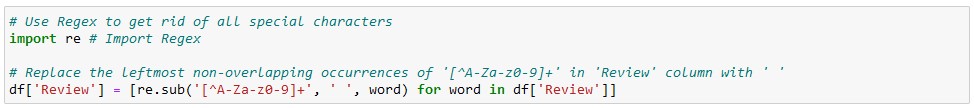 IMDB Sentiment Analysis - Remove Special Characters