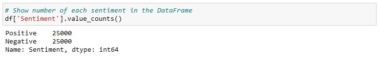 IMDB Sentiment Analysis - Sentiment Value Counts