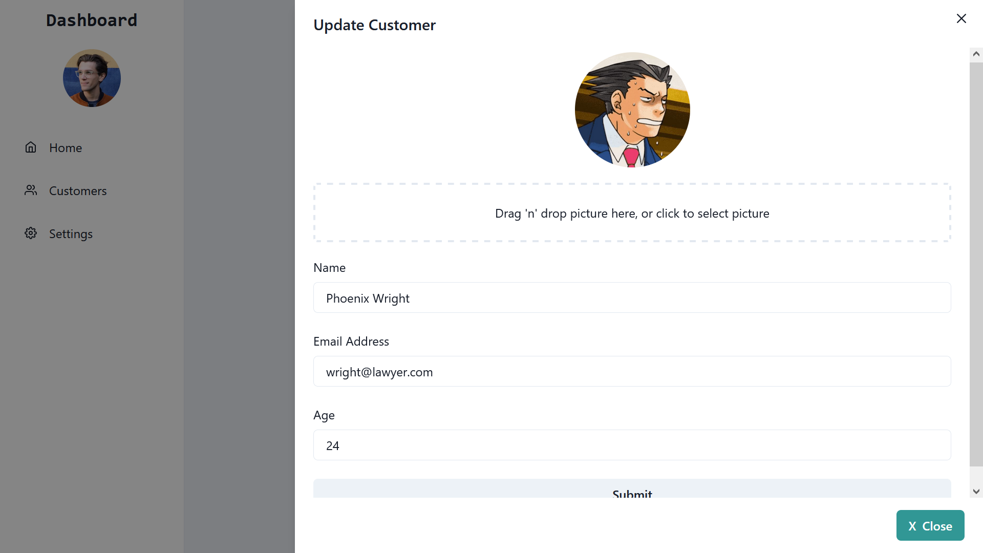 Customer Management - Update Customer