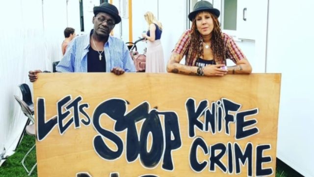 Neville and Christine "Sugary" Staple campaigning against knife crime. Image credit: Facebook/NevilleStaple.
