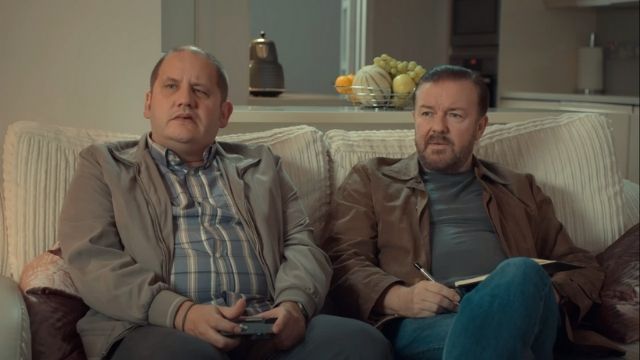 Tony Way alongside Ricky Gervais in the Netflix hit comedy "After Life". Image credit: Netflix.