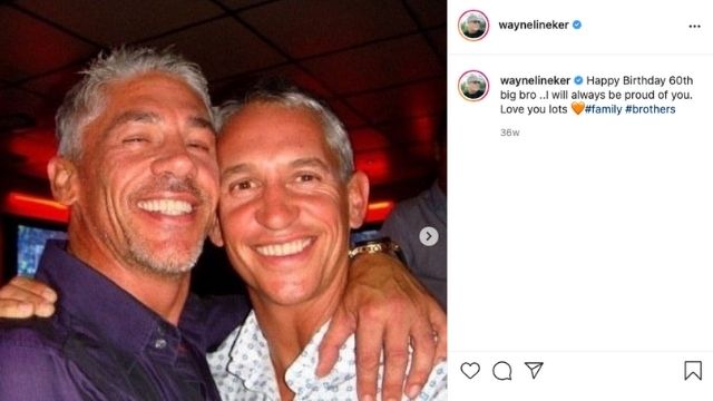Wayne wrote a heartfelt birthday post for his brother's 60th birthday (Image credit: Wayne Lineker/Instagram)