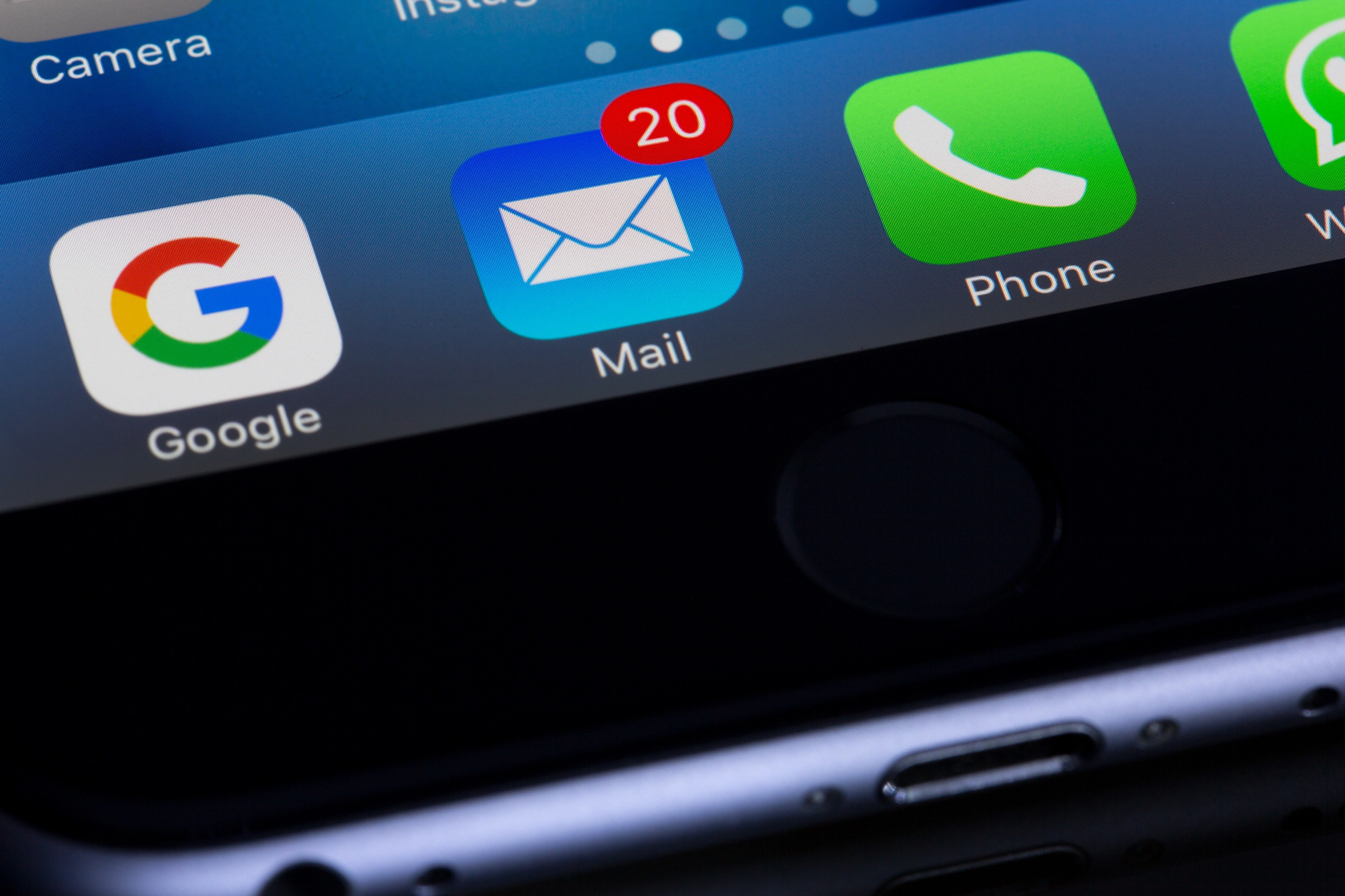 screenshot of email inbox