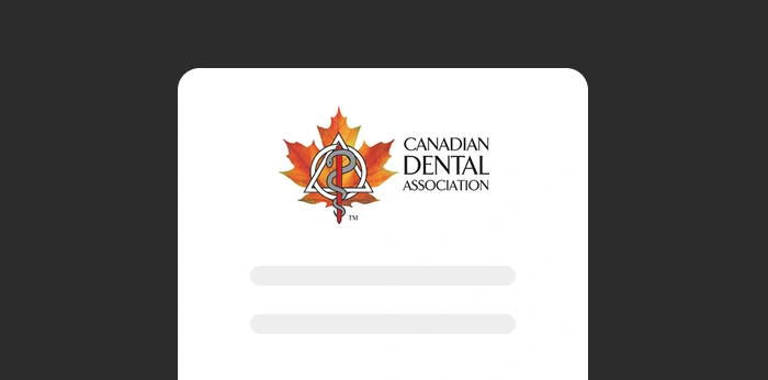 A graphic of a white paper on a green background with the logo of the Canadian Dental Association at the top