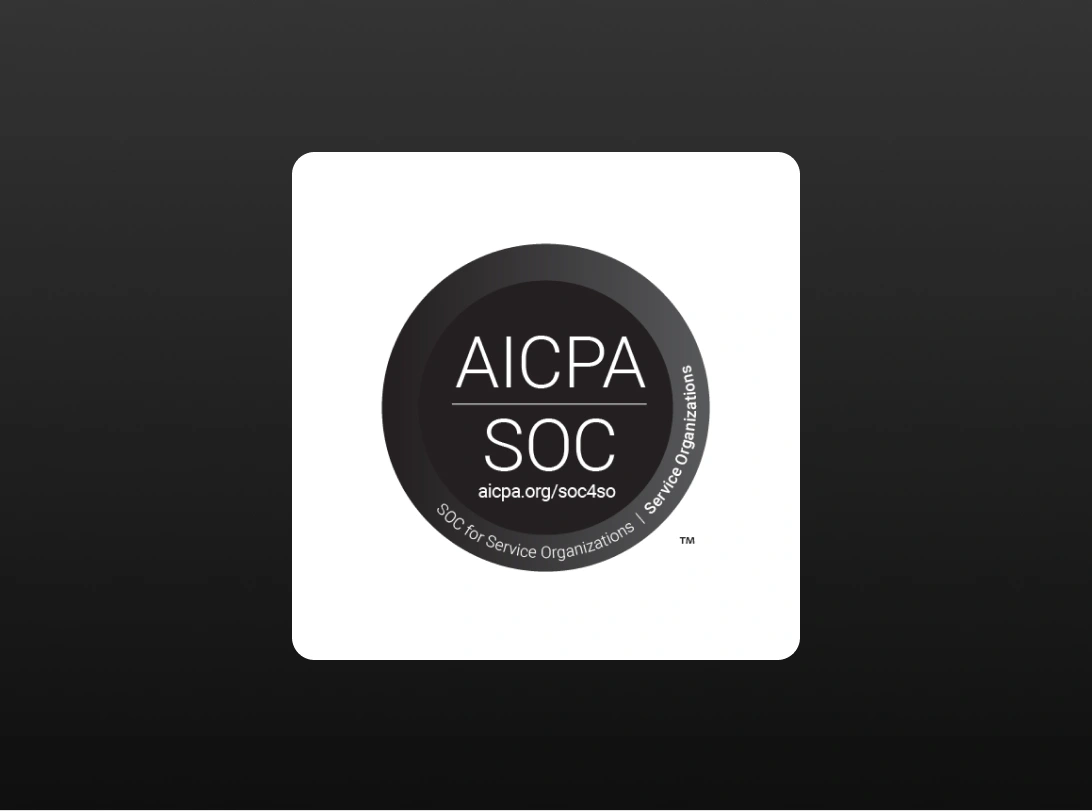 A monochromatic logo of System and Organization Controls (SOC) with a light blue background.