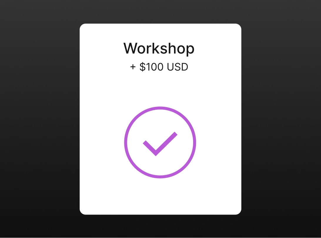 A visual that shows payment confirmation when using Doodle and Stripe