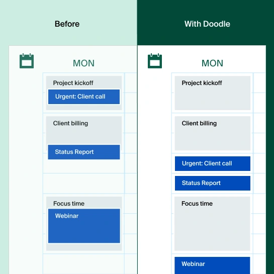 Setting hours before and after Doodle with double booking protection