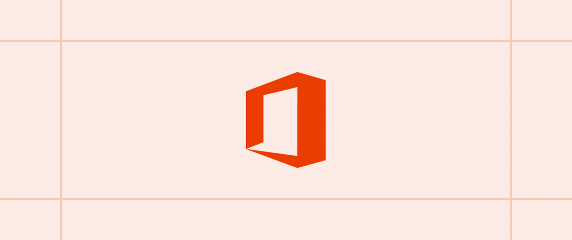 Logotipo de Microsoft Office 365 centrado sobre un fondo con patrón de cuadrícula.