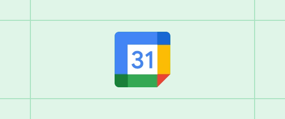 Logotipo de Google Calendar centrado sobre un fondo con patrón de cuadrícula.