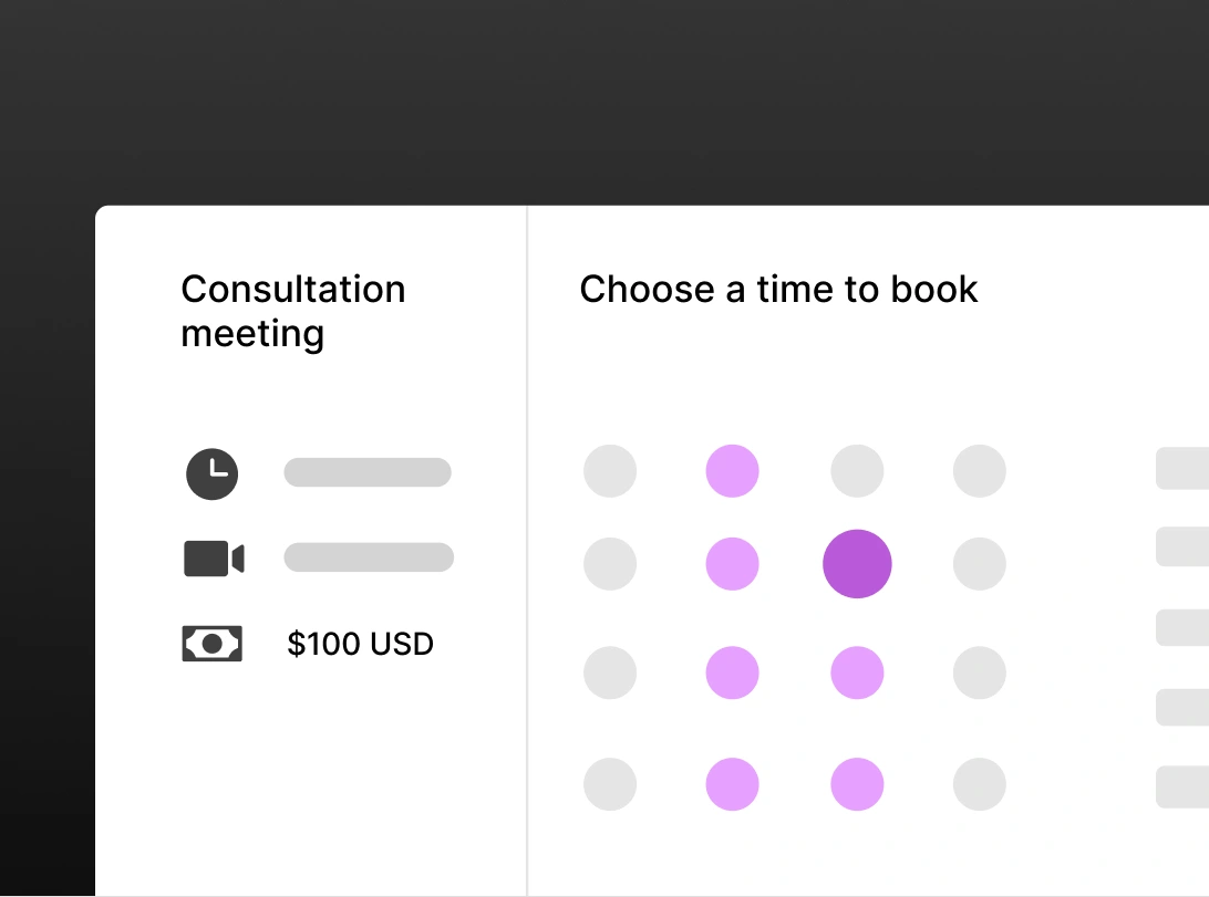 A visual of a Doodle Booking Page with Stripe Payment integration