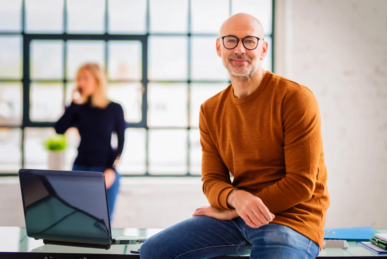 Man on desk