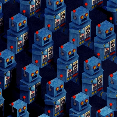 Animated robots walking