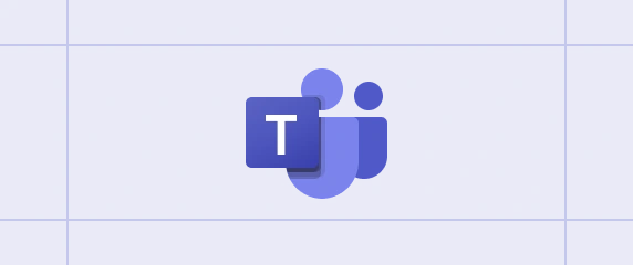 Logotipo de Microsoft Teams centrado sobre un fondo con patrón de cuadrícula.

