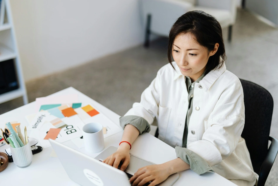 woman focus work