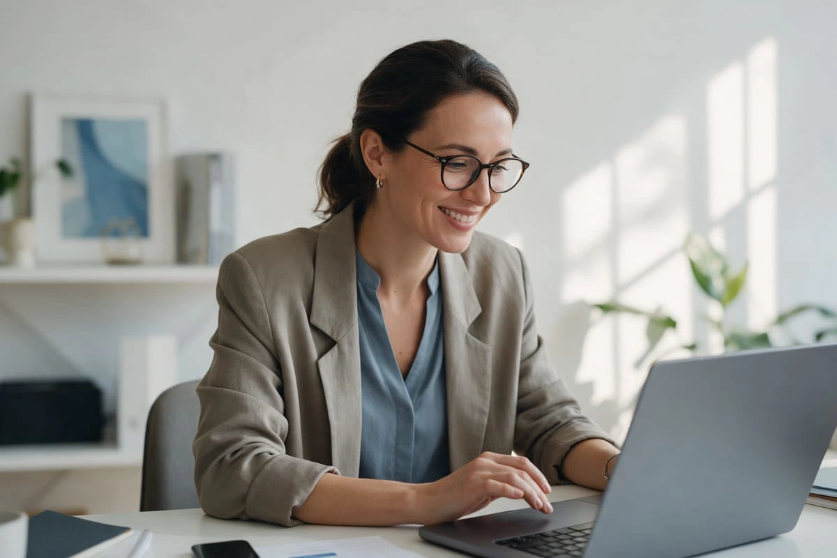 A person finishing an online purchase on a laptop
