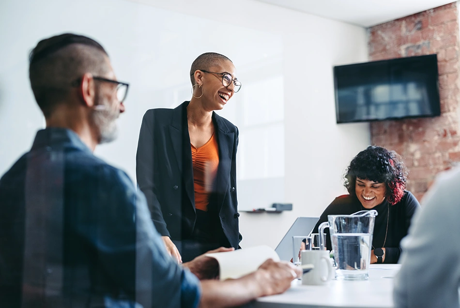 Woman at meeting