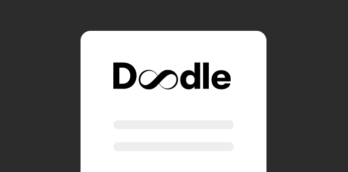 A graphic of the top quarter of a page with the Doodle logo on it signifying a case study with a dark green background.