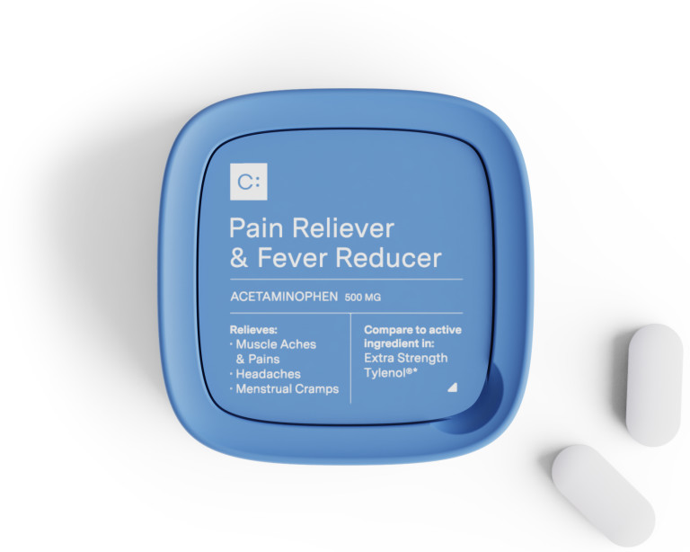 CAB-10027-Pain-Reliever-_-Fever-Reducer-Acet-bottle-top-down-cropped-tight-shadows-adjusted-4x5