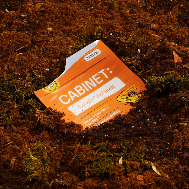 Cabinet orange pouch composting
