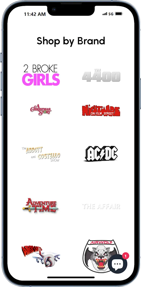 The shop by brand section of sonsofgotham.com. Viewed on an iPhone.