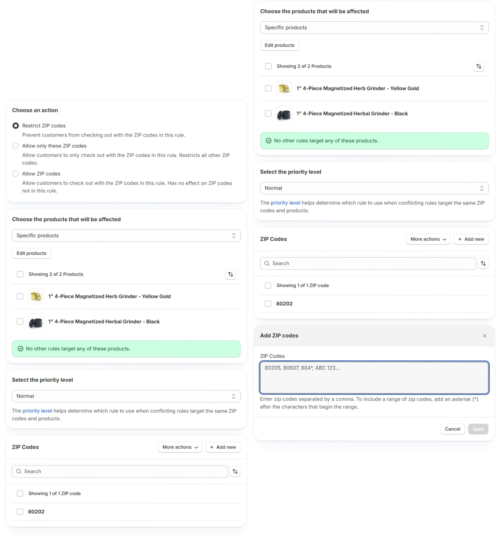 A collage of interface components from the ZIP Lock app admin.