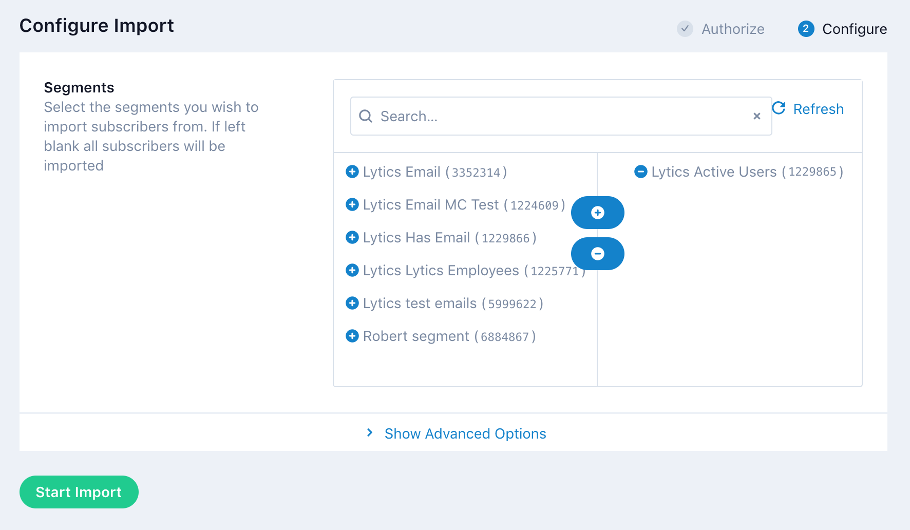 import configuration