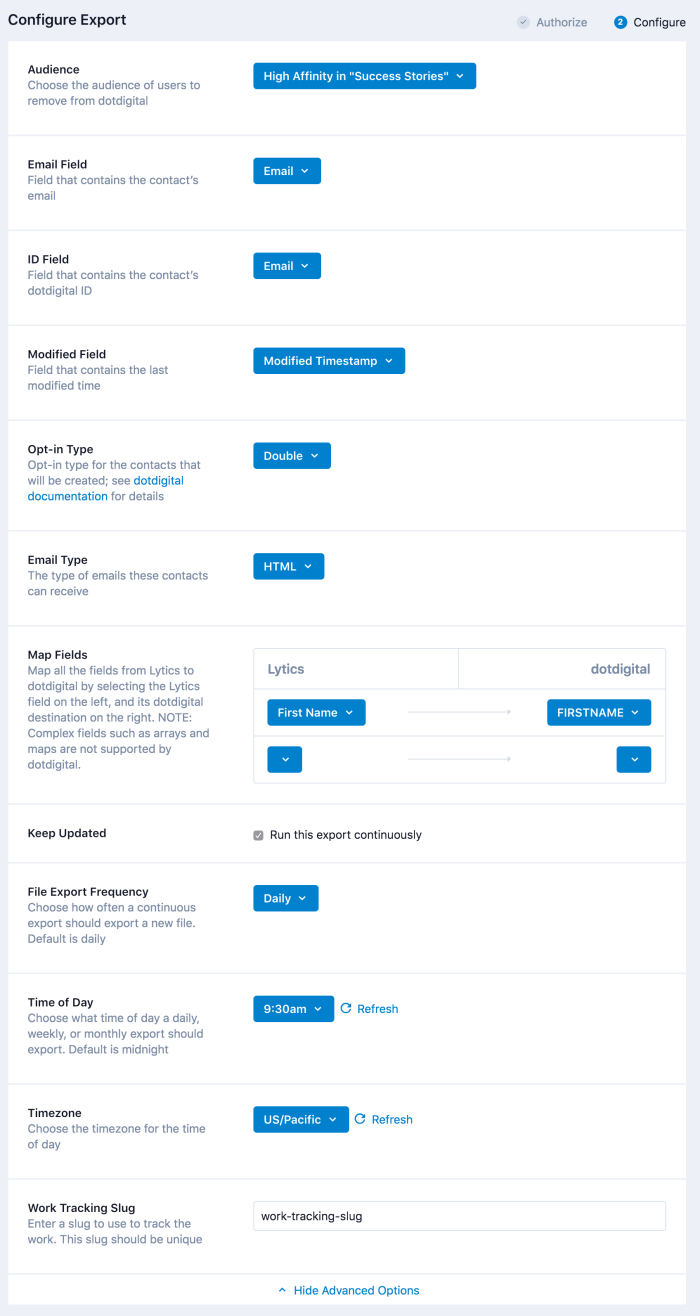 Dotdigital Export Modified Contacts Workflow