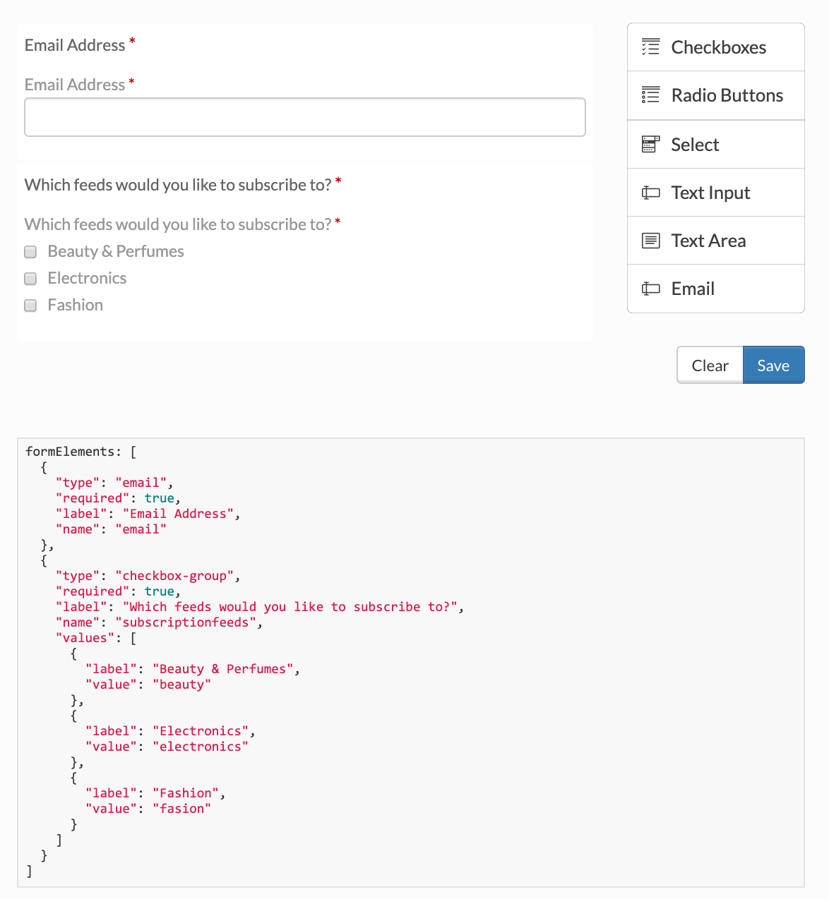 Form Builder Config