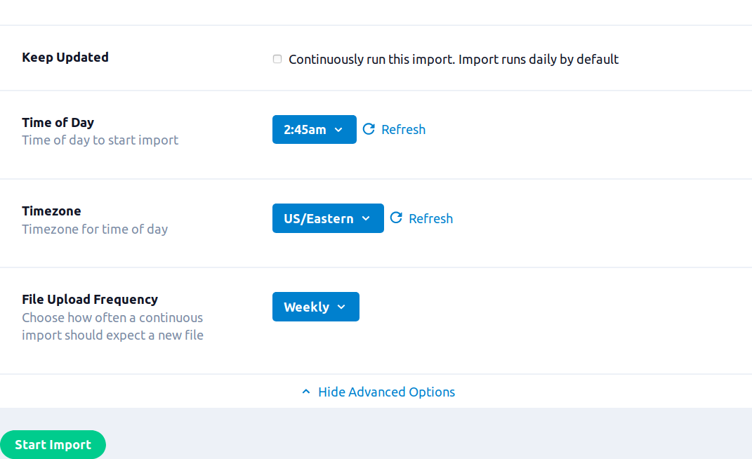 AWS S3 import JSON cfg adv