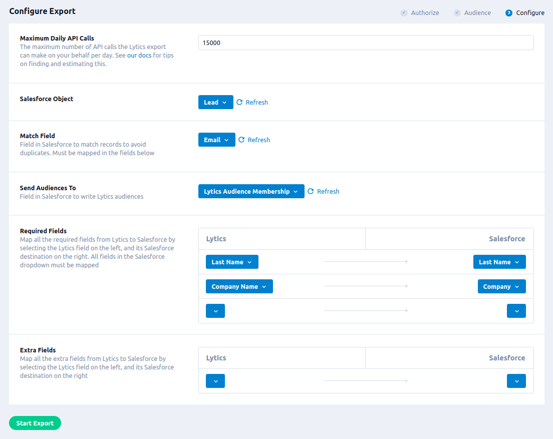 Export Configuration