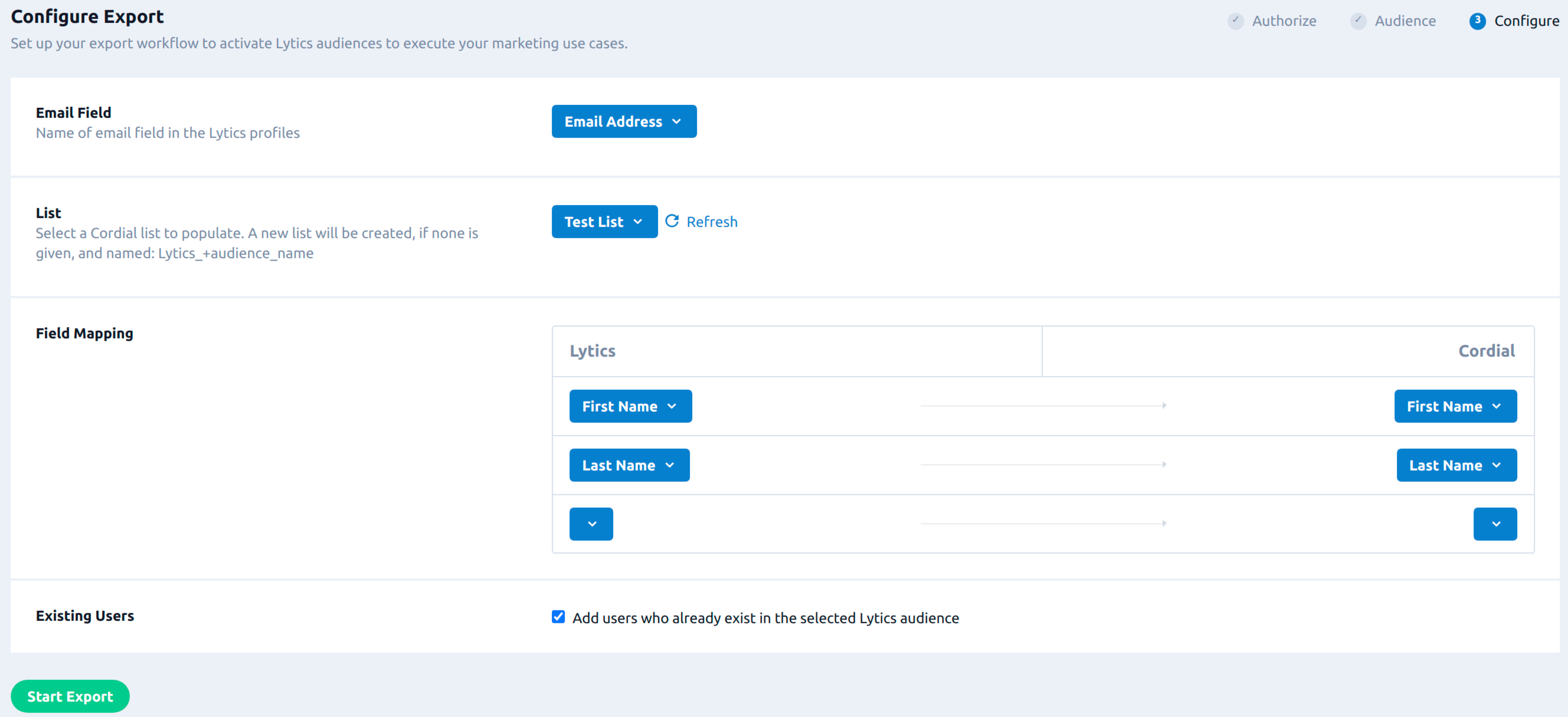 cordial-real-time-export