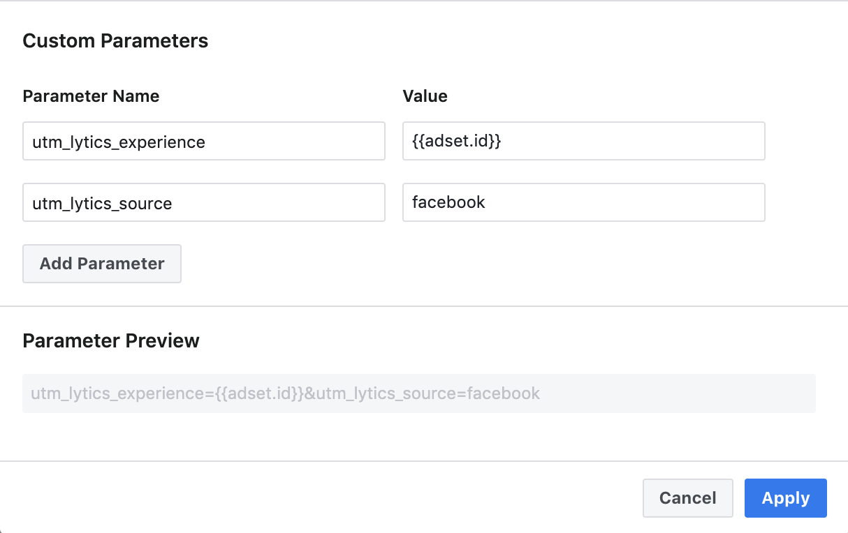 Build Facebook URL Parameters
