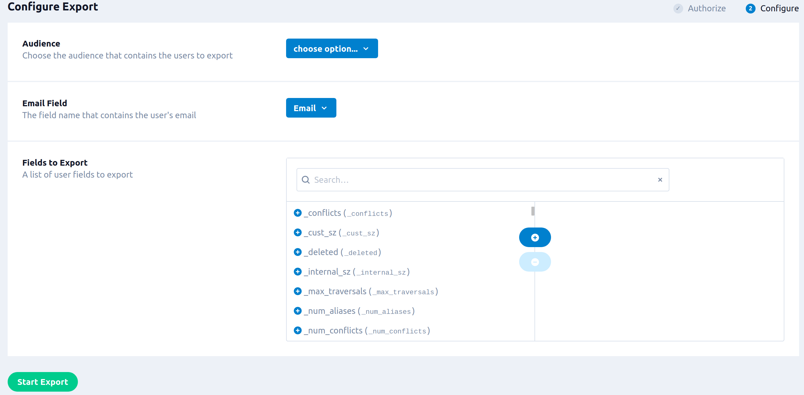 sailthru exportlist configuration