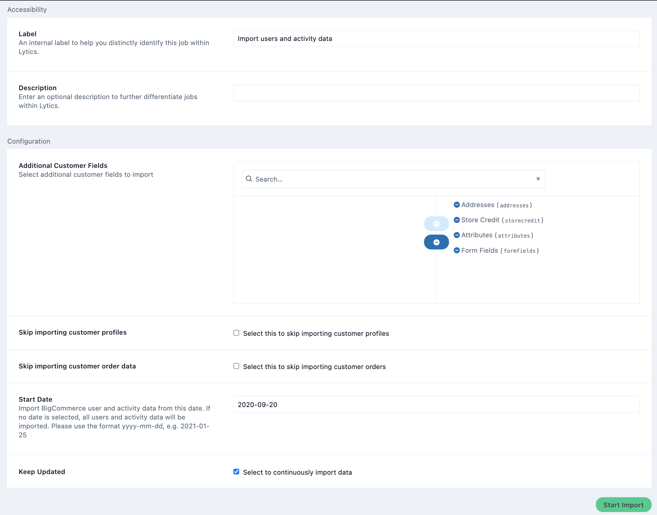 BigCommerce Config