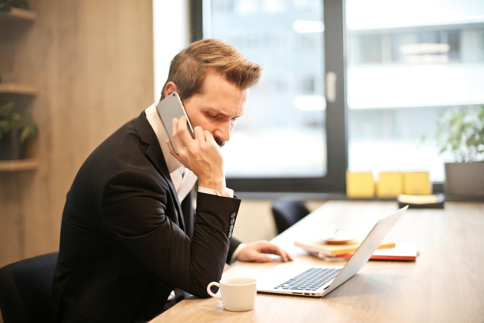 Manager speaking on the phone