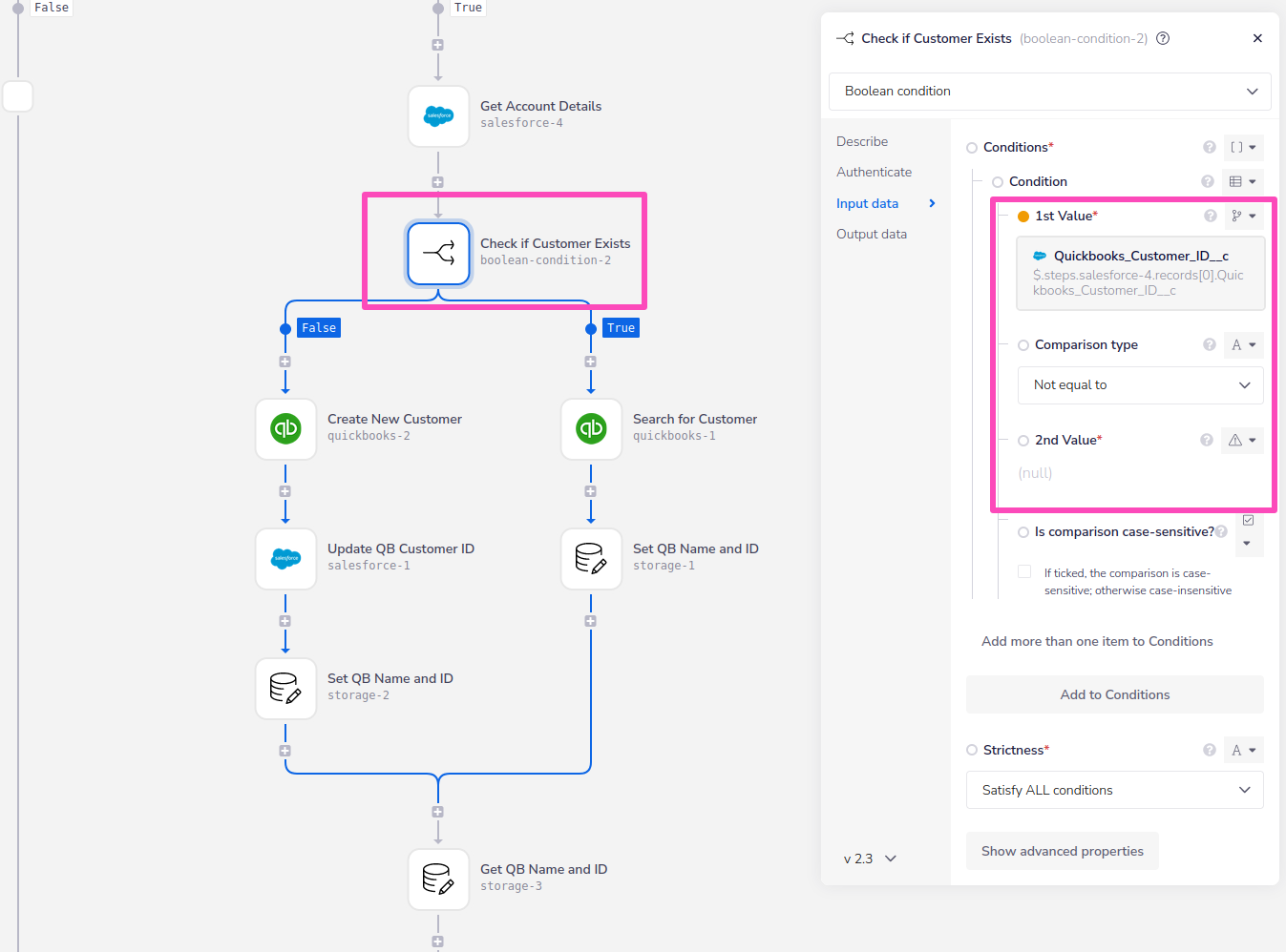 Create Quickbooks invoice when Salesforce opp is "Closed Won" | Tray.io  Documentation